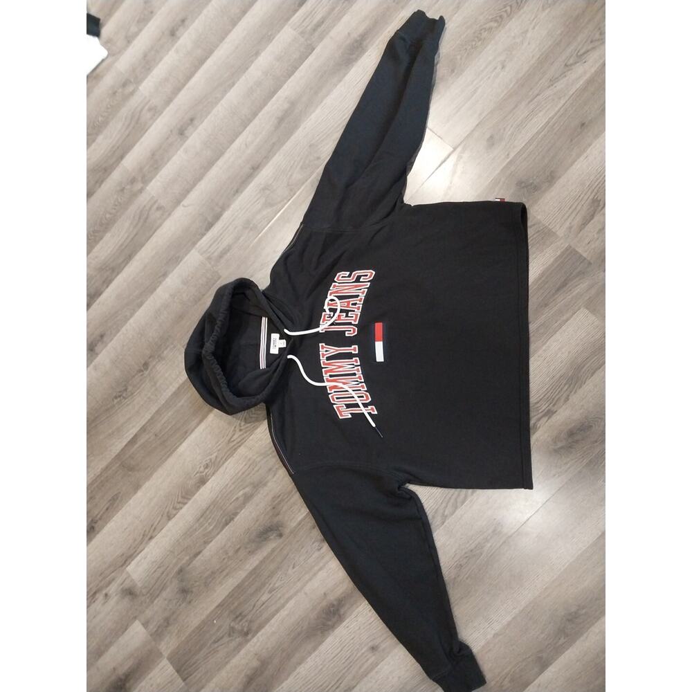 Tommy Jeans Womens Medium Cropped Pullover Hoodie Black